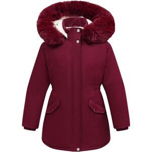 Girl's Long Coat Waterproof Winter Kids Outerwear Warm Parka Puffer Jacket with